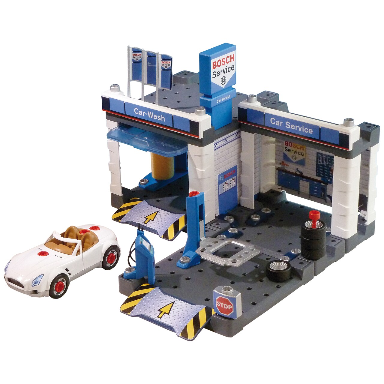 Bosch: Service - Car Repair With Car Wash - Kids Car Service Play Set, Ages 3+